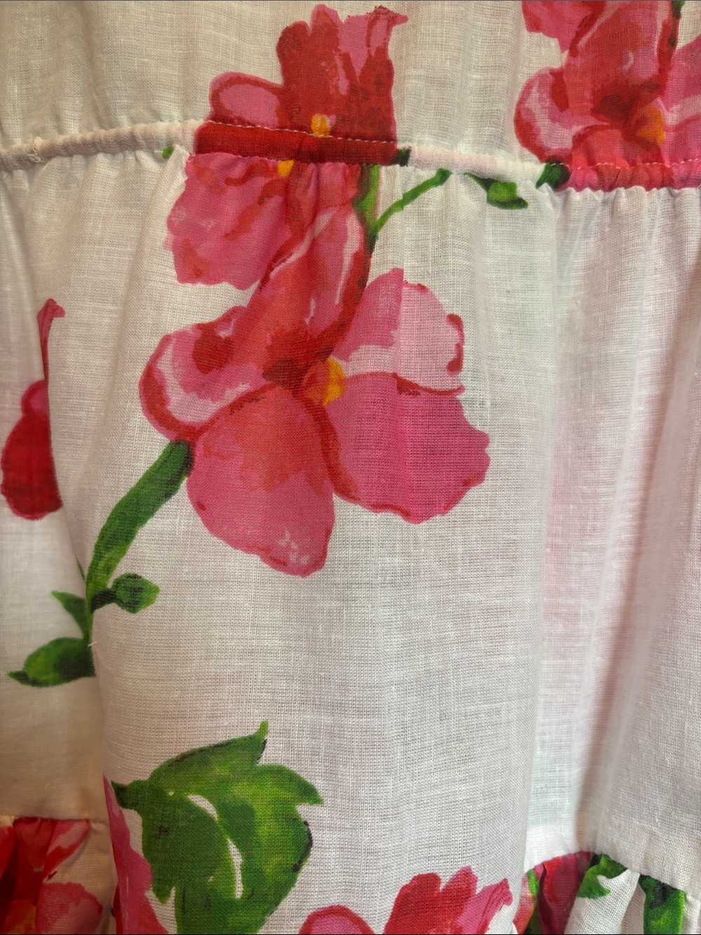 ANTICA SARTORIA RED PINK BLUE WHITE COTTON FLORAL TOP/DRESS ONE SIZE - Picture 7 of 10